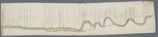 A-0312 [Kaart van de Gouwe met trekweg en erlangs liggende percelen van de stad Gouda tot Waddinxveen], 1653